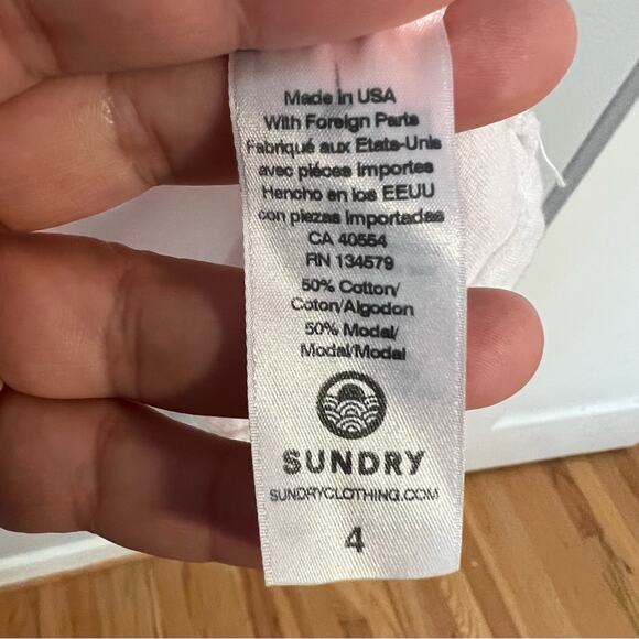 New Sundry White Neon Orange Tie Dye Tank Top Cotton Blend Women's size XL - Picture 4 of 5